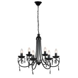 Lustre suspendu classique design &eacute;l&eacute;gant 55,5 x 46 cm ambiance luxueuse en acrylique noir 02_0046225