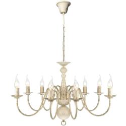Lustre en m&eacute;tal blanc antique usage r&eacute;sidentiel design classique 80 x 45 cm en m&eacute;tal blanc antique
