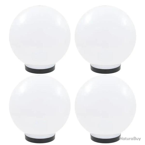 Lot de 4 lampes � LED sph�riques 25 cm pour jardin ambiance cosy en PMMA blanc 02_0046383