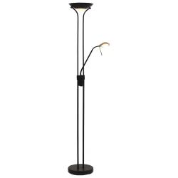 Lampadaire &agrave; LED moderne &eacute;clairage r&eacute;glable 180 x 25 cm ambiance cosy finition mate en acier noir 0