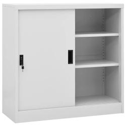 Armoire de bureau porte coulissante 90 x 40 x 90 cm robuste avec serrure ambiance moderne en acier