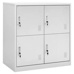 Armoire &agrave; casiers moderne bureau 90 x 45 x 92 cm avec serrures grande capacit&eacute; en acier gris clair