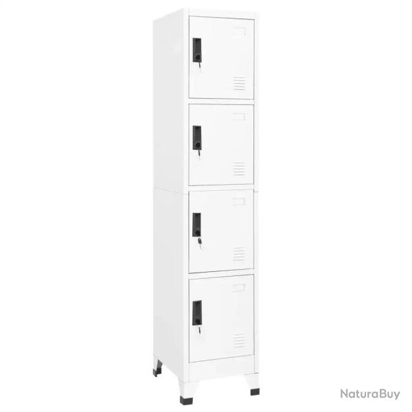 Armoire � casiers moderne rangement s�curis� 38 x 45 x 180 cm en acier blanc 02_0046999