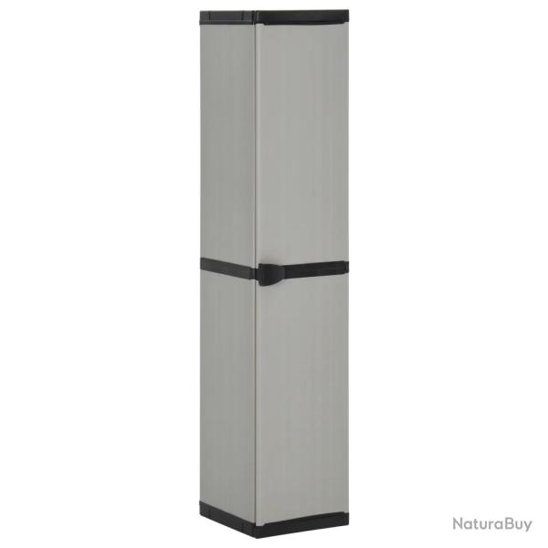 Armoire de rangement de jardin 34 x 40 x 168 cm avec 3 �tag�res design compact en PVC gris 02_00470