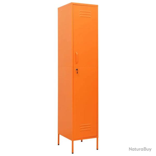 Armoire � casiers moderne design bureau 35 x 46 x 180 cm avec 4 �tag�res ajustables en acier orange