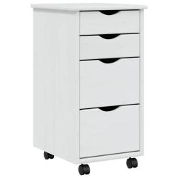 Armoire roulante &agrave; tiroirs pratique bureau 34 x 39 x 65,5 cm en bois de pin blanc 02_0047172