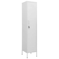 Armoire &agrave; casiers moderne bureau 35 x 46 x 180 cm avec &eacute;tag&egrave;res r&eacute;glables finition blanche en acier