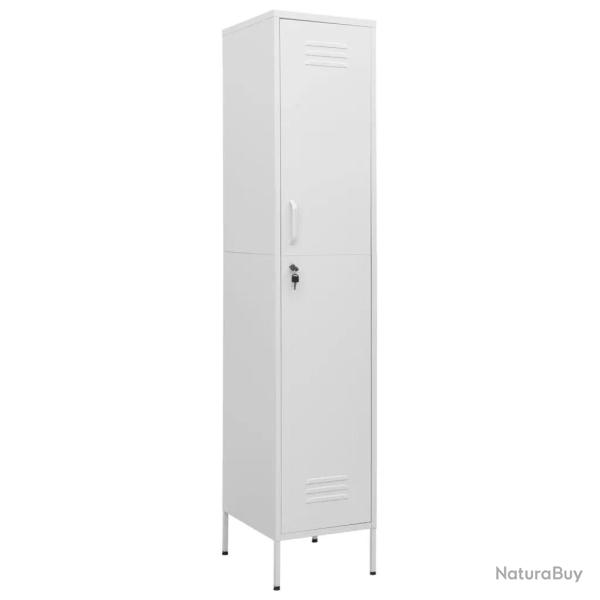 Armoire � casiers moderne bureau 35 x 46 x 180 cm avec �tag�res r�glables finition blanche en acier