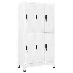 Armoire &agrave; casiers moderne bureau 90 x 45 x 180 cm avec porte verrouillable ambiance &eacute;pur&eacute;e en acier