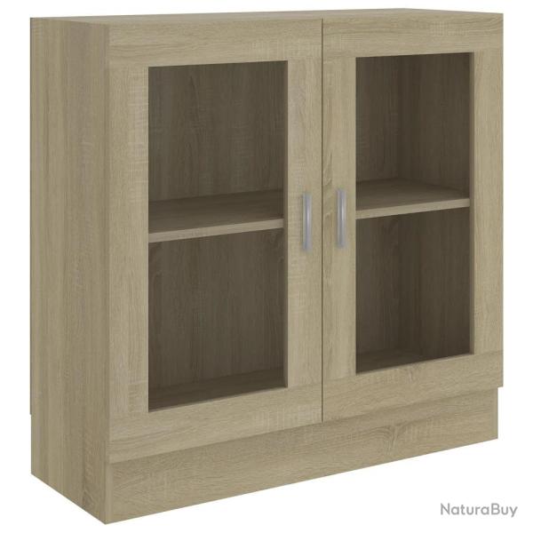 Armoire � vitrine classique �pur�e 82,5 x 30,5 x 80 cm espace de rangement d�coratif en bois d'ing�