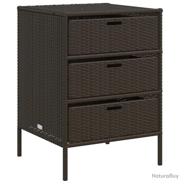 Armoire de rangement de jardin ext�rieure 55 x 59 x 80 cm grande capacit� durable en r�sine tress�e