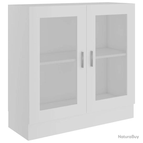 Armoire � vitrine classique �pur�e 82,5 x 30,5 x 80 cm 2 compartiments d�corative en bois d'ing�nie