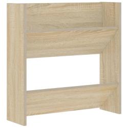 Armoire &agrave; chaussures murale moderne 60 x 18 x 60 cm rangement pratique 2 &eacute;tag&egrave;res en agglom&eacute;r&eacute; ch&ecirc;n