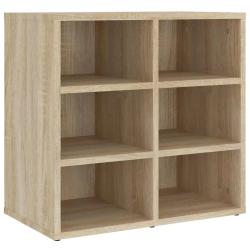Armoire &agrave; chaussures &eacute;l&eacute;gante 52,5 x 30 x 50 cm avec 6 compartiments pratique murale en bois d'ing&eacute;