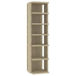 Armoire &agrave; chaussures 27,5 x 27 x 102 cm 6 &eacute;tag&egrave;res gain de place style moderne en bois d'ing&eacute;nierie