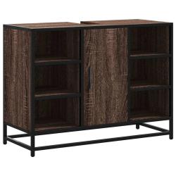 Armoire lavabo r&eacute;tro &eacute;l&eacute;gante 80 x 33 x 60 cm grand espace de rangement style industriel en bois d'
