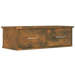 Armoire murale pratique ch&ecirc;ne fum&eacute; 60 x 26 x 18 cm ample rangement design contemporain en bois d'in