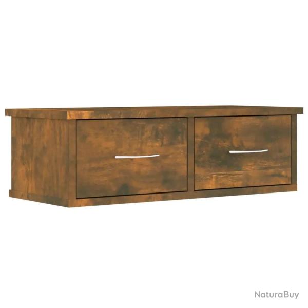 Armoire murale pratique ch�ne fum� 60 x 26 x 18 cm ample rangement design contemporain en bois d'in