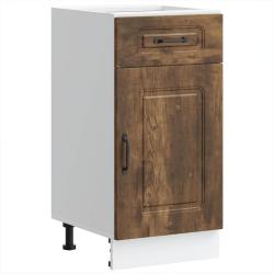 Armoire de cuisine rangement pratique bois d'ing&eacute;nierie 40 x 46 x 81,5 cm en bois ch&ecirc;ne fum&eacute; 02_004