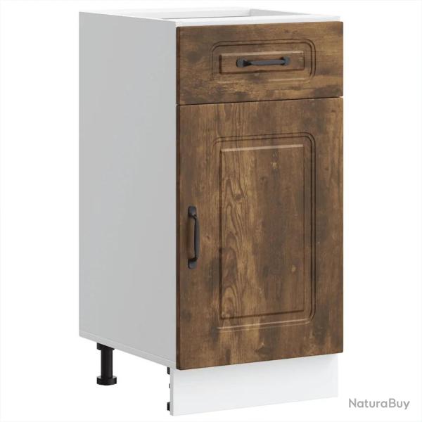 Armoire de cuisine rangement pratique bois d'ing�nierie 40 x 46 x 81,5 cm en bois ch�ne fum� 02_004