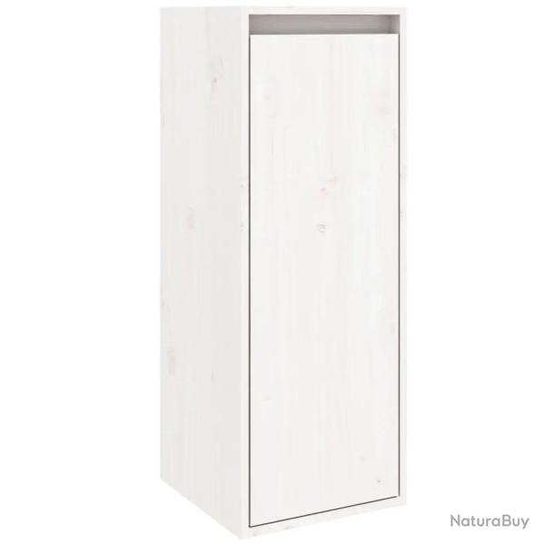Armoire murale contemporaine bois blanc 30 x 30 x 80 cm rangement d�coratif en bois de pin massif b