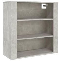 Armoire murale en bois d'ing&eacute;nierie gris b&eacute;ton 80 x 33 x 80 cm rangement polyvalent design pratique