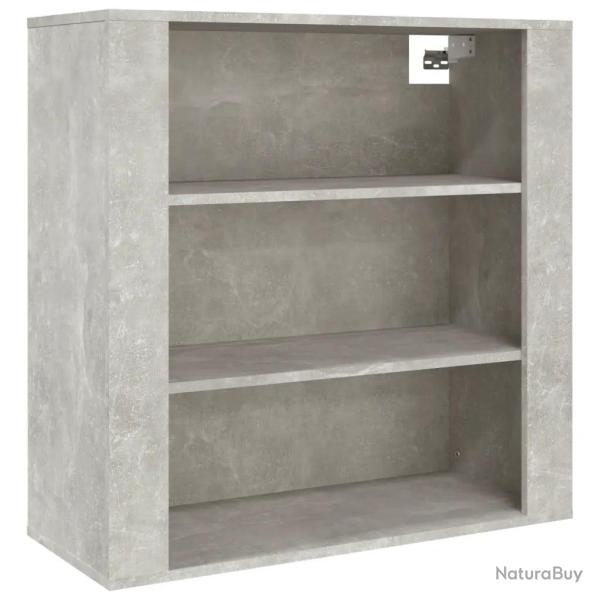 Armoire murale en bois d'ing�nierie gris b�ton 80 x 33 x 80 cm rangement polyvalent design pratique