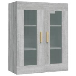 Armoire murale suspendue pratique pour salon rangement 69 x 34 x 90 cm en bois d'ing&eacute;nierie gris 02