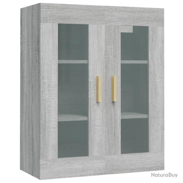 Armoire murale suspendue pratique pour salon rangement 69 x 34 x 90 cm en bois d'ing�nierie gris 02