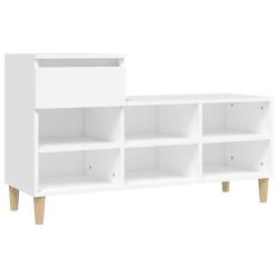 Armoire &agrave; chaussures de rangement moderne avec tiroir 102 x 36 x 60 cm en bois d'ing&eacute;nierie blanc 0