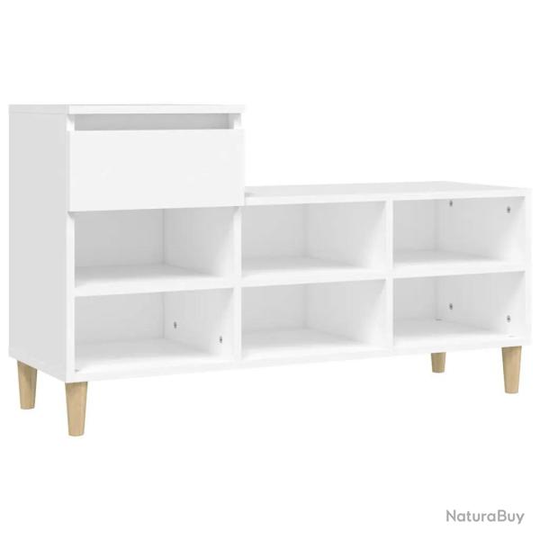 Armoire � chaussures de rangement moderne avec tiroir 102 x 36 x 60 cm en bois d'ing�nierie blanc 0
