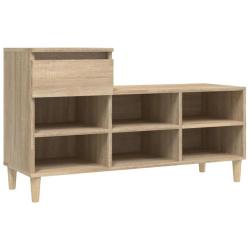 Armoire &agrave; chaussures ch&ecirc;ne sonoma 102 x 36 x 60 cm avec tiroir gain de place style moderne en bois
