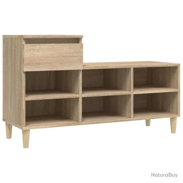 Armoire � chaussures ch�ne sonoma 102 x 36 x 60 cm avec tiroir gain de place style moderne en bois