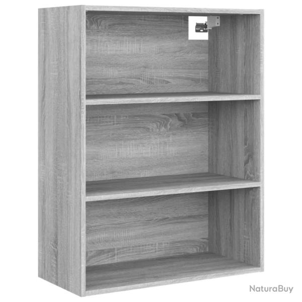 Armoire murale suspendue compacte fonctionnelle 69,5 x 32,5 x 90 cm en bois d'ing�nierie sonoma gri
