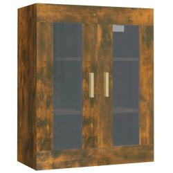 Armoire murale suspendue pratique moderne rangement 69,5 x 34 x 90 cm en bois d'ing&eacute;nierie ch&ecirc;ne fu