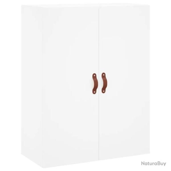 Armoire murale en bois d'ing�nierie blanc 69,5 x 34 x 90 cm pratique design �l�gant rangement 02_00