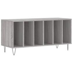 Armoire &agrave; disques rangement sonore 100 x 38 x 48 cm style industriel robustesse en bois d'ing&eacute;nieri