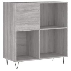 Armoire &agrave; disques pratique rangement vinyles 84,5 x 38 x 89 cm style industriel en bois d'ing&eacute;nieri