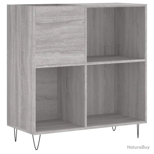 Armoire � disques pratique rangement vinyles 84,5 x 38 x 89 cm style industriel en bois d'ing�nieri