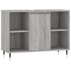 Armoire de salle de bain avec 4 &eacute;tag&egrave;res et espace de rangement 80 x 33 x 60 cm en bois d'ing&eacute;nieri