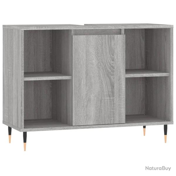 Armoire de salle de bain avec 4 �tag�res et espace de rangement 80 x 33 x 60 cm en bois d'ing�nieri