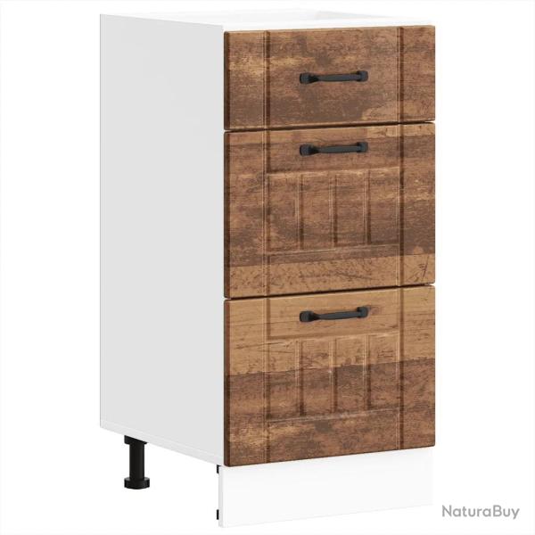 Armoire de cuisine Lucca rangement grand espace 40 x 46 x 81,5 cm pieds r�glables style vintage en