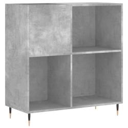Armoire &agrave; disques pratique design industriel meuble rangement salon 84 x 38 x 89 cm en bois gris b&eacute;