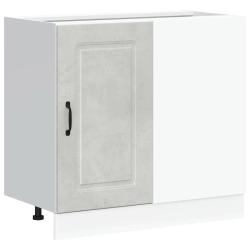 Armoire de cuisine Kalmar avec espace de rangement 86 x 46 x 81,5 cm en bois d'ing&eacute;nierie gris b&eacute;to