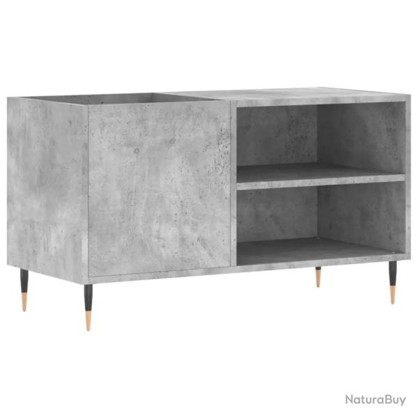 Armoire � disques classique pratique pour salon 85 x 38 x 48 cm style industriel en bois gris b�ton