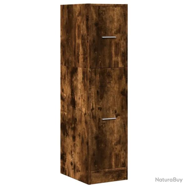 Armoire d'apothicaire multifonctionnelle rangement 30 x 41 x 118 cm en bois d'ing�nierie ch�ne fum�