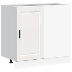 Armoire de cuisine moderne avec portes pratiques 86 x 46 x 81,5 cm en bois d'ing&eacute;nierie blanc 02_00