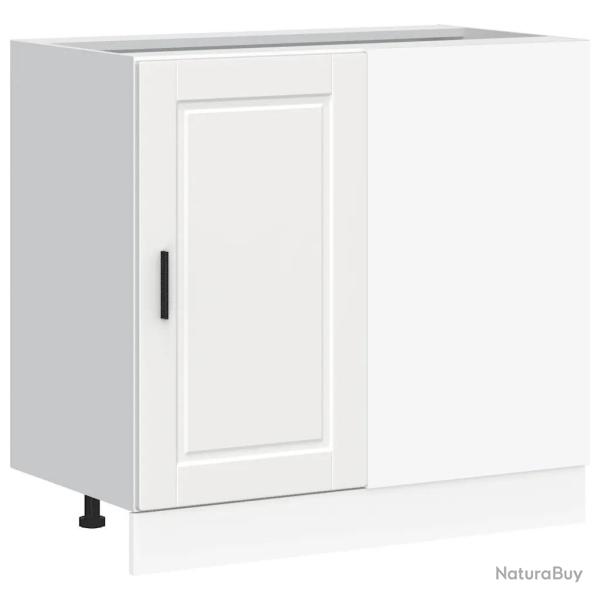 Armoire de cuisine moderne avec portes pratiques 86 x 46 x 81,5 cm en bois d'ing�nierie blanc 02_00