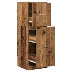Armoire d'apothicaire multifonctionnelle rangement 40 x 41 x 118 cm finition vintage en bois d'ing&eacute;