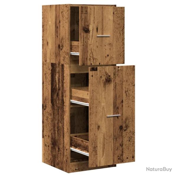Armoire d'apothicaire multifonctionnelle rangement 40 x 41 x 118 cm finition vintage en bois d'ing�